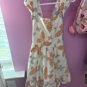 Haute Hippie Cream Sundress with Multicolor Floral Butterflies